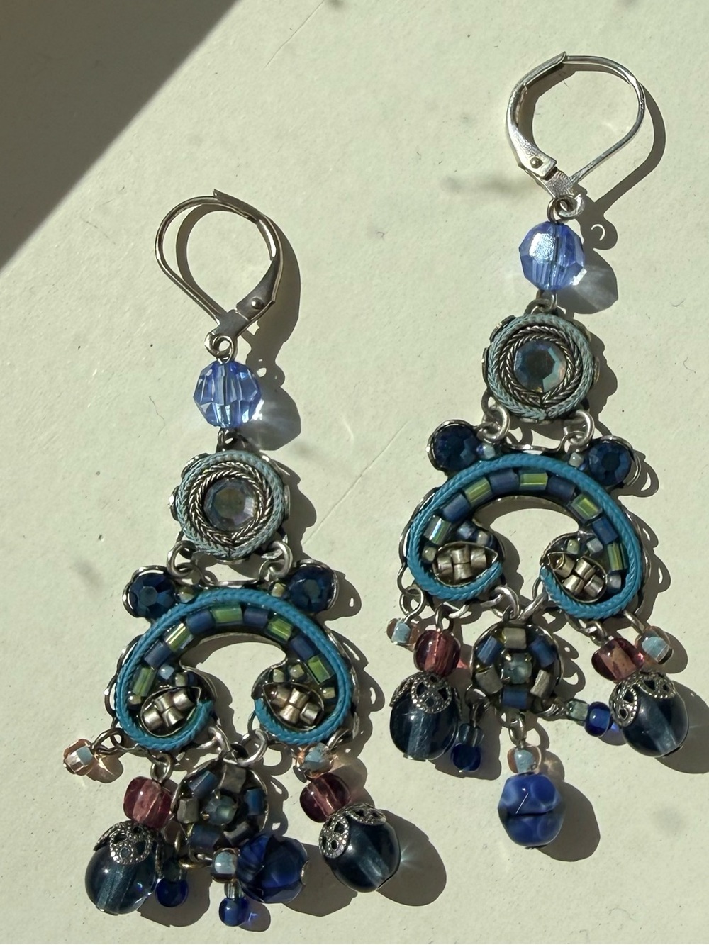 AyalaBar
Blue Bohemian Beaded Dangle Earrings
